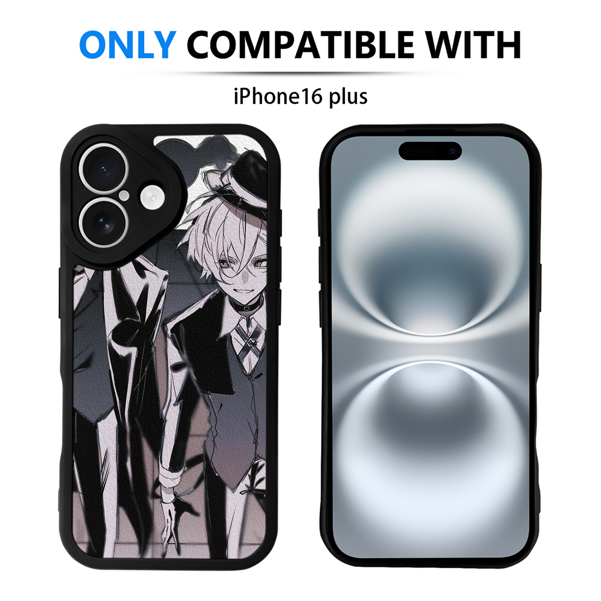 （画像用） 文豪ストレイドッグス Bungo Stray Dogs 【iPhone 16シリーズ対応】シリコンスマホケース（レザー調） 材質：シリコン